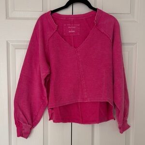Anthropologie Bright Pink Pullover